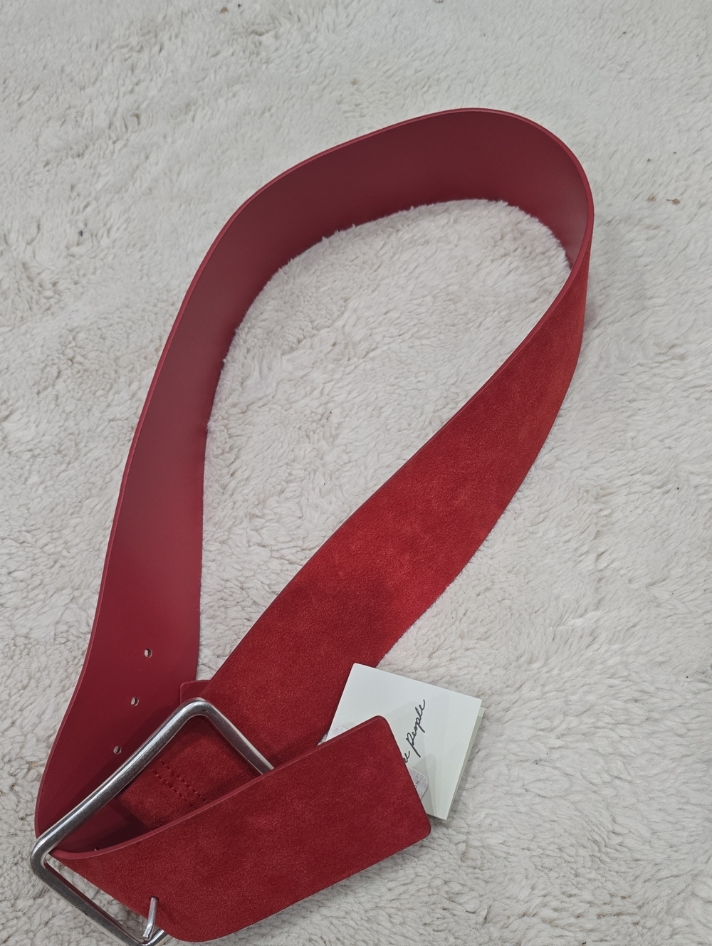 Red Suede Belt - Classic Casual Style